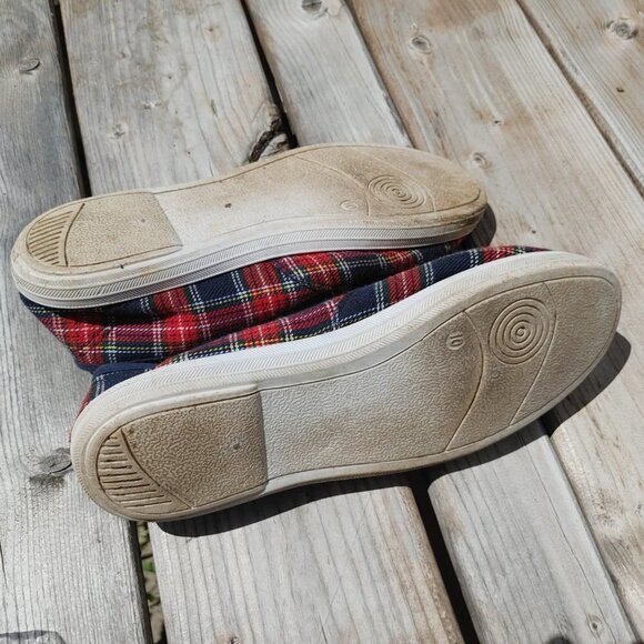 MY STYLE Plaid Tennis Shoes Sneakers Size 10 Dark Academia Preppy - Picture 5 of 5